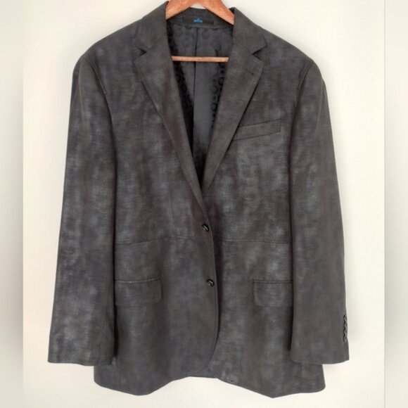 Hechter Studio Mens Velvet Blazer Size 42L Black Red Floral Lining Velour - Picture 1 of 14
